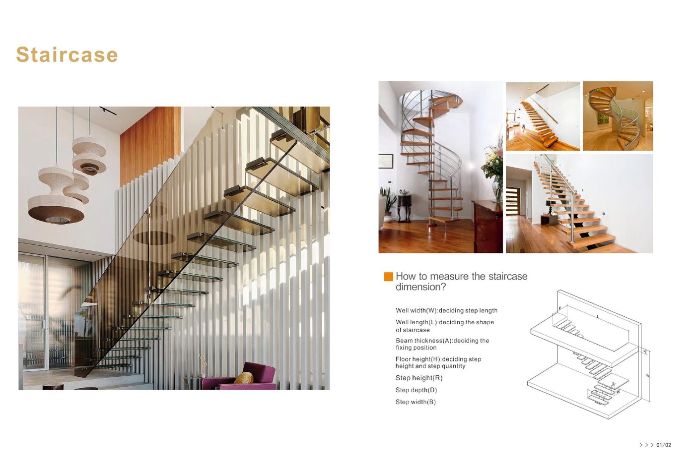 Stair and railing options from the catalogue